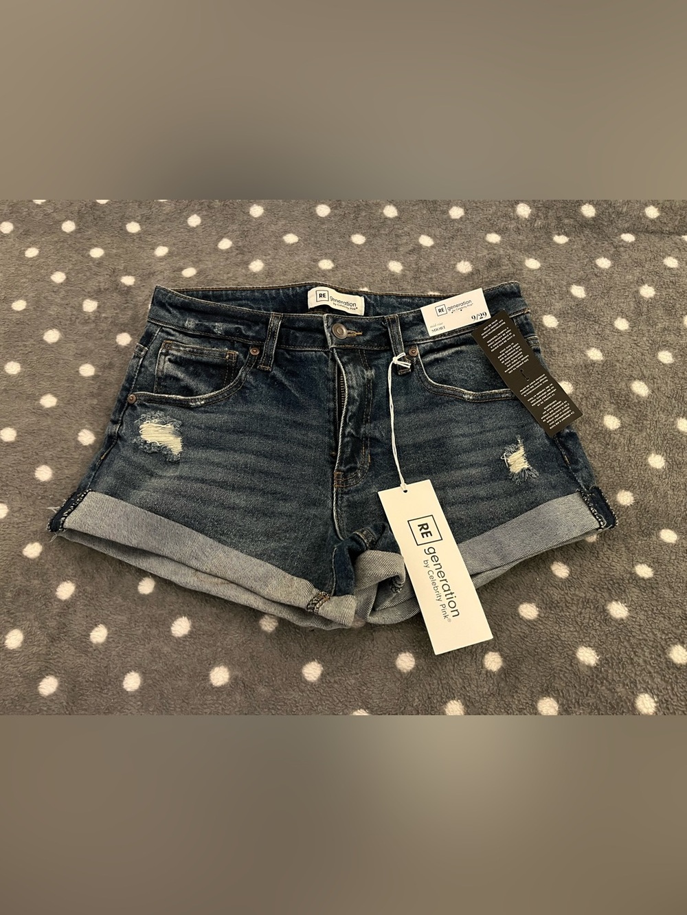 Celebrity Pink Indigo Roll Cuff Jean Shorts